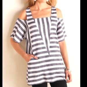 Soft Surroundings NWOT Sunset Park Linen Blend Tunic - L